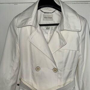 White House Black Market White Trench Coat
